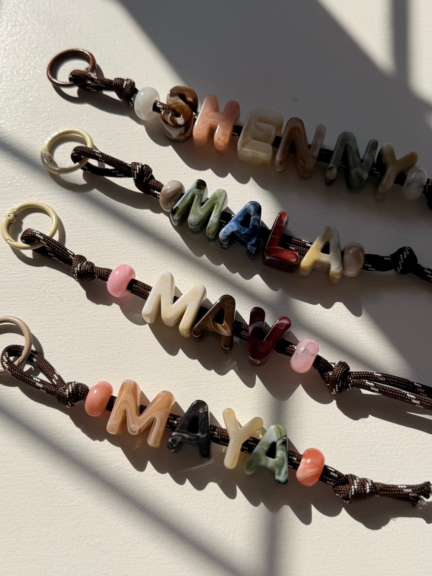 Personalised Name Key Charm | Custom Letter Bag Charm