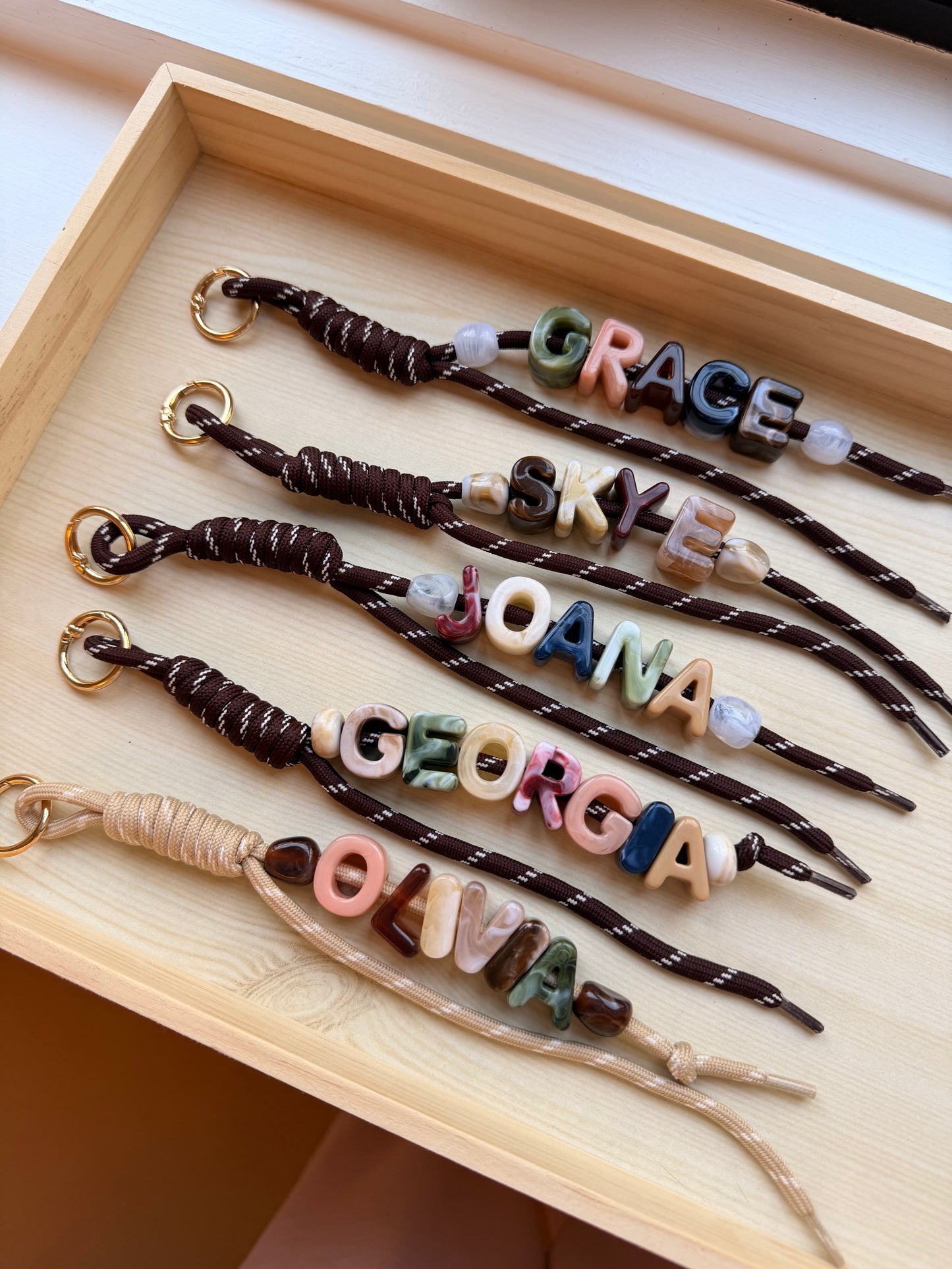Personalised Marble Chunky Letter Bag/Key Charm