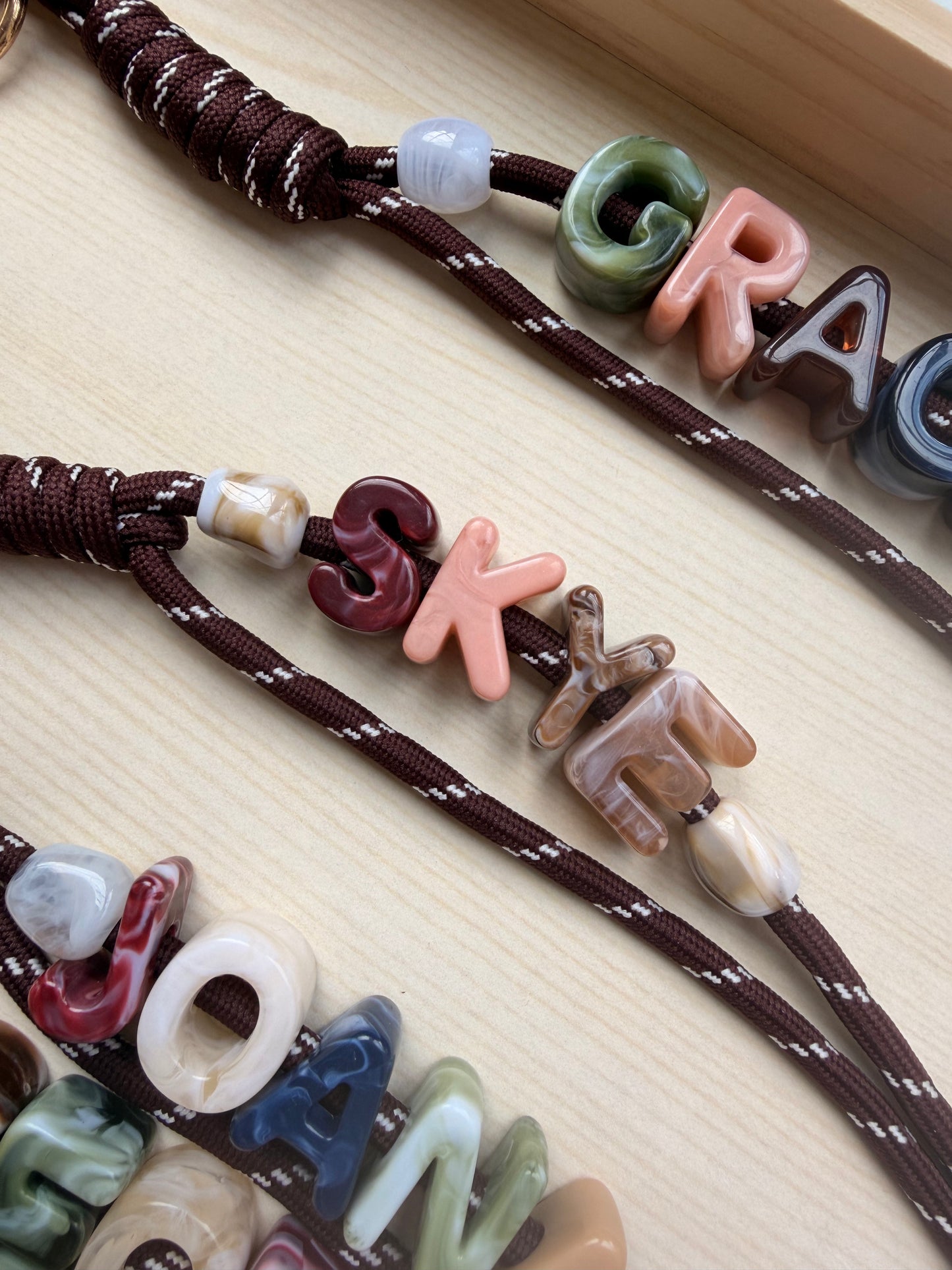Personalised Marble Chunky Letter Bag/Key Charm