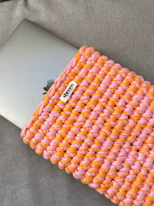 laptop case - pink & orange